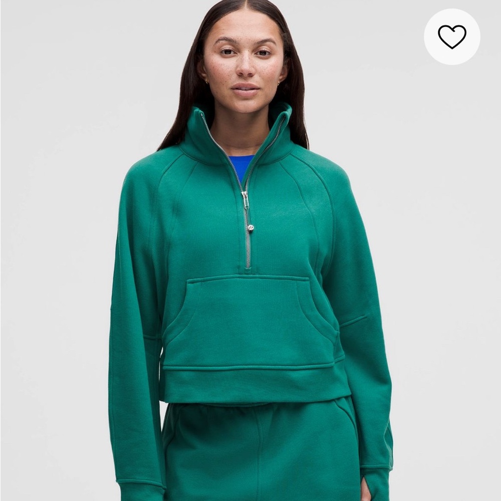 Lululemon half zip cropped scuba with funnel neck